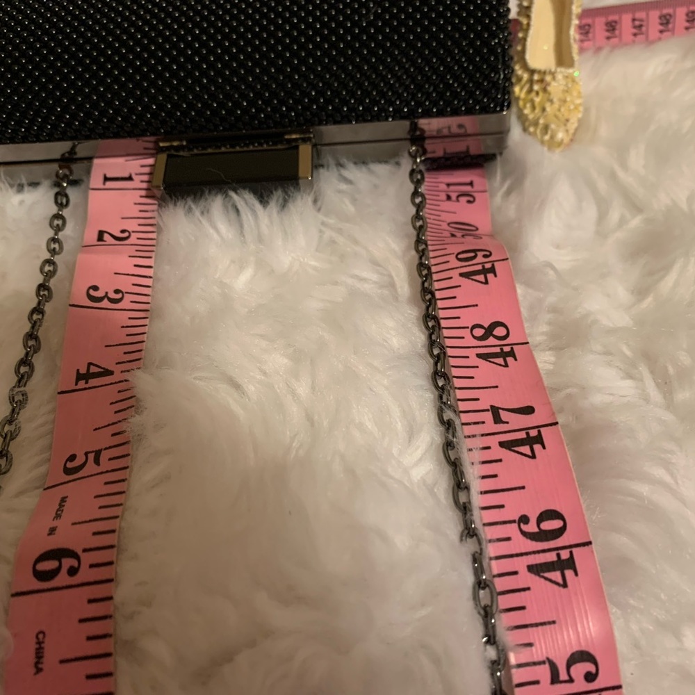 JESSICA McCLINTOCK elegant black  Mesh with beaded detailing clutch LNWOT - Picture 11 of 12
